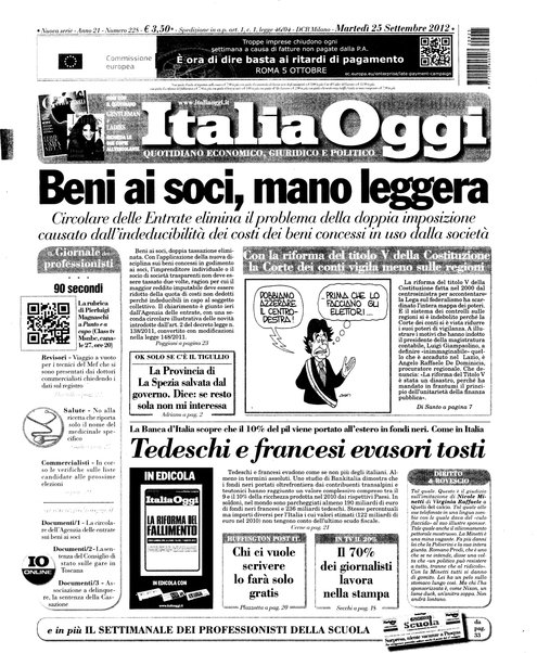 Italia oggi : quotidiano di economia finanza e politica